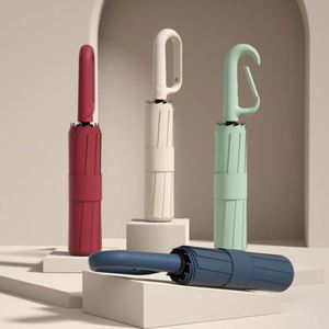Paraguas de Acero con Mango de Anillo Totalmente Automático, Toldo Extra Grande y Grueso, Protección Solar, Resistente al Viento, con Gancho, para Uso en Días Soleados y Lluviosos - Product Image 1