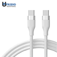 Cable USB C a C con Chip E Mark PD100W, Carga Rápida, Transferencia de Datos de Alta Velocidad, 20V 5A, Cable con Cordón para Teléfono Celular, para Dispositivos Móviles