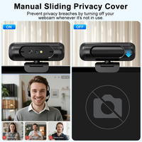 Cámara Web 4K con Cubierta de Privacidad para Windows Hello, Micrófono ENC y Enfoque Automático para PC/Laptop/Escritorio