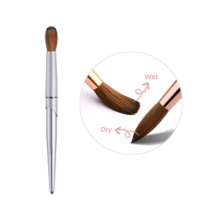 Pinceau à ongles en acrylique avec manche argenté, design classique, tailles personnalisées pour extension de poudre acrylique et manucure - Product Image 1