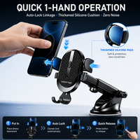 Support de téléphone portable pour voiture à ventouse pour pare-brise et tableau de bord, fixation rapide à une touche, maintien stable, vente en gros