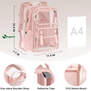 Mochila Escolar Impermeable <span class=keywords><strong>Sparty</strong></span> para Niños con Cierre de Cremallera, Material de PVC, Diseño de Letras para Niños y Niñas de Primaria - Product Image 3