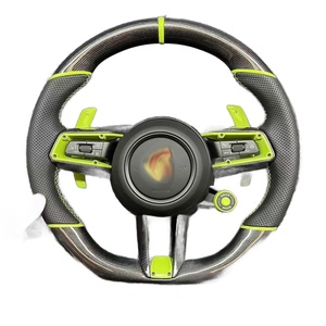 Volant en fibre de carbone haute performance pour Porsche, couleur vert pomme, modification et amélioration de la voiture - Product Image 1