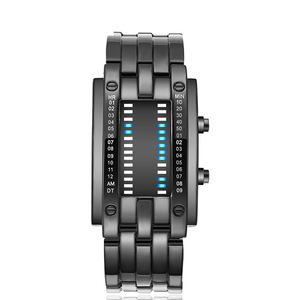 Nuevo <span class=keywords><strong>reloj</strong></span> de moda <span class=keywords><strong>binario</strong></span> de doble línea LED Iron Man, <span class=keywords><strong>reloj</strong></span> de acero inoxidable con pantalla LED de lujo, <span class=keywords><strong>reloj</strong></span> <span class=keywords><strong>Digital</strong></span> para hombres - Product Image 4