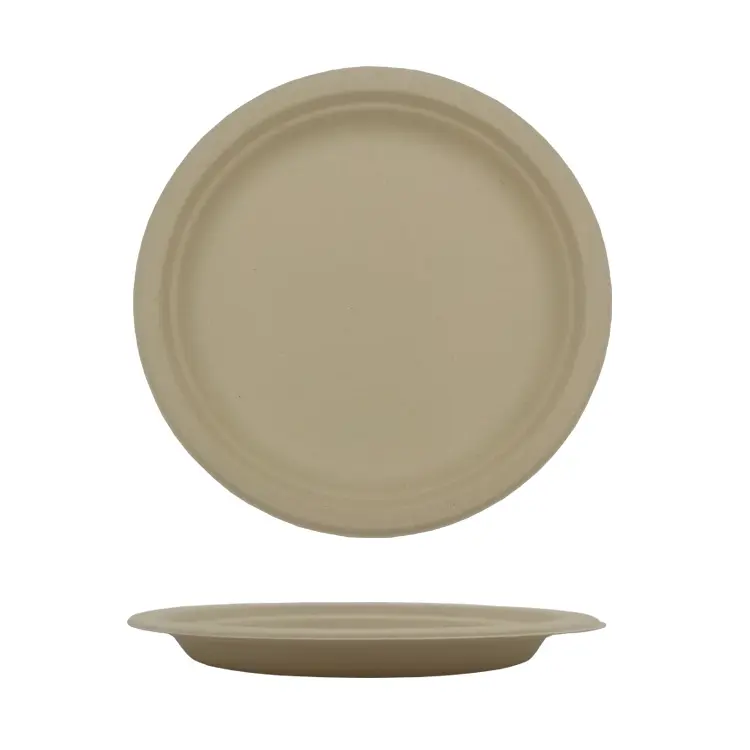 Eco friendly compostable disposable restaurant bamboo 9 inch dinner paper plate