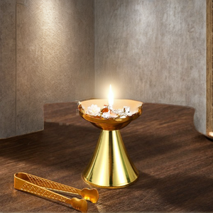 Cross-Border Golden Sunflower Metal Eco-friendly Religious Sandalwood Incense Burner Middle Eastern Arabian Indoor Candlestick - Product Image 2