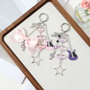 Hoge kwaliteit multi-kleurige waterdiamant noten liefde ster gitaar strijkstok DIY sleutelhanger tas hanger - Product Image 3