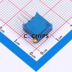 Résistance/potentiomètre réglable 3296X-103-3H, composant traversant (THT)-3P, 9,5x4,8 mm, résistance 10 kOhm, 10 %, 500 mW, 250 ppm/ ℃ - Product Image 2