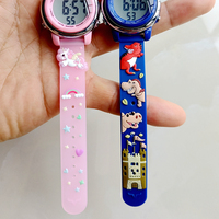 Jam Tangan Anak Laki-laki Motif Kastil Dinosaurus Kartun 3D Silikon Tahan Air Digital Sport Alarm LCD Bercahaya Hadiah