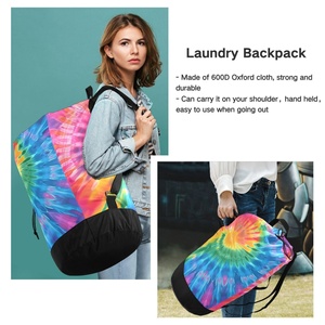 Nouveauté : Sacs à dos de rangement pliables, résistants à l'eau, grande capacité, avec imprimé tie-dye personnalisé, design tendance, pour la maison - Product Image 6