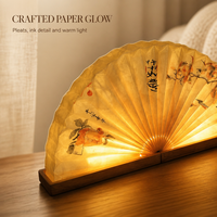Abat-jour en papier pliable personnalisé en forme d'éventail, recyclable, pour décoration de table intérieure, cadeau d'entreprise, promotion commerciale