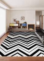 Tapis de prière musulman confortable et épais, antidérapant, imprimé blanc et noir, pour la décoration de la maison, salon