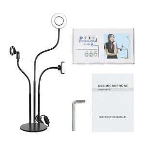 Bonne qualité pliable léger et pied de micro avec micro et lumière pour smartphones - Product Image 6