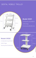 Chariot de laboratoire dentaire à 3 niveaux en métal blanc de haute qualité, chariot de rangement roulant, mobilier de clinique pour cabinet dentaire