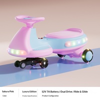 Voiture Électrique 12V pour Enfants 2026 Nouvelle Voiture à Bascule Rechargeable avec Télécommande Musique Bluetooth 2-en-1 Jouet à Conduire et à Tordre