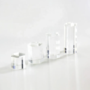 Présentoir à étages moderne en acrylique, 4 niveaux, en verre poli, décoration de bureau, pré-assemblé, vertical, léger - Product Image 1