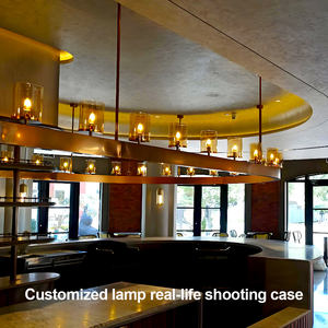 โคมไฟระย้าแก้วทรงกลม LED โคมไฟระย้าแก้วสำหรับวิลล่าร้านอาหาร - Product Image 5