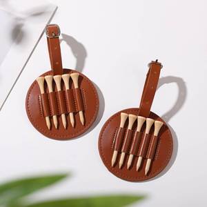 Estuche de Cuero Ecológico para Guardar Pelotas de Golf, Etiqueta Colgante para Tees y Bolsa Protectora, Personalizable con Logotipo - Product Image 3