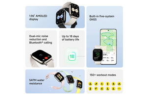 Redmi Watch 5 Lite Globale, Display AMOLED da 1,96 Pollici, GNSS, Impermeabile 5ATM, 18 Giorni di Autonomia, Monitoraggio Frequenza Cardiaca e <span class=keywords><strong>Fitness</strong></span> <span class=keywords><strong>per</strong></span> Android - Product Image 2