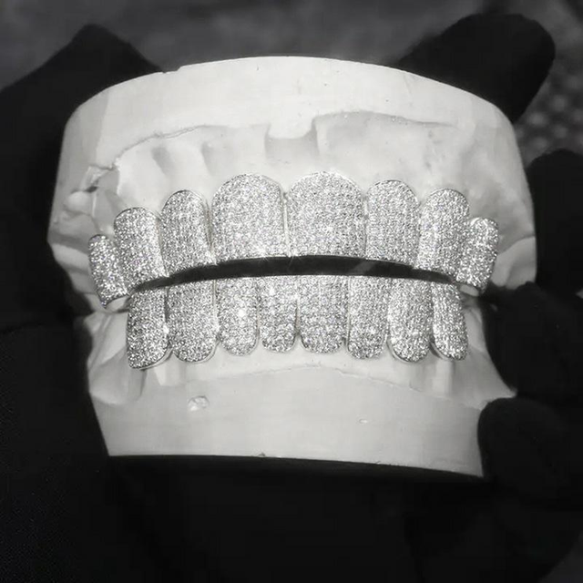 Custom Silver 10k 14k 18k Real Gold Grillz Lab Grown Diamond HPHT Vvs Moissanite Natural Diamond Hip Hop Iced Out Grillz