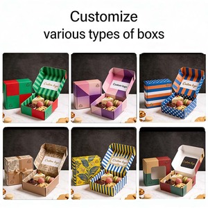 Boîte à dégustation personnalisée en kraft, emballage cadeau pour desserts, boulangerie, nourriture, collection de collations haut de gamme, boîtes de friandises, emballage de boîte à gaufres - Product Image 6