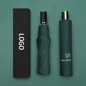 Luxe klassieke paraplu van pongee voor volwassenen, <span class=keywords><strong>3</strong></span>-voudig, reisvriendelijk, met glasvezelribben, handmatig, groothandel paraplu's - Product Image 1