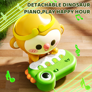Zhorya Dinosaur Piano Puzzle Juego bebé actividad <span class=keywords><strong>centro</strong></span> <span class=keywords><strong>de</strong></span> aprendizaje educativo ocupado tablero dinosaurio piano Mesa musical juguete - Product Image 4