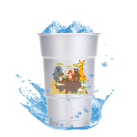 Tasse jetable personnalisable en aluminium peut recyclable écologique changement de couleur pour les parties buvant disponible 8oz 10oz 20oz 32oz