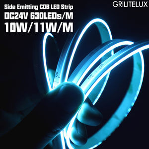 Tira de LED COB RGB de Emisión Lateral, 3.3cm/Corte, 10/11W, 8mm, 630LEDs/m, IP20, Controlada por Aplicación, Sin Puntos - Product Image 3