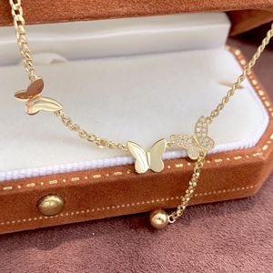 Xinfly 18K Pure <b>Gold</b> Bracelet and <b>Anklet</b> Natural Diamond Butterfly Fashion Jewelry for Women for Gift - Product Image 4