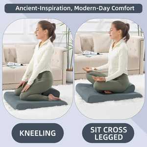 Grand coussin de sol et coussin de méditation-Support ergonomique <span class=keywords><strong>pour</strong></span> yoga/<span class=keywords><strong>zen</strong></span>/pleine conscience et séances confortables prolongées - Product Image 5