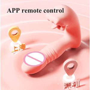 Giocattoli Sessuali per Adulti Controllabili via App, Vibratore Telescopico 2in1 con Funzione di Leccata, Massaggiatore <span class=keywords><strong>Clitorideo</strong></span> a Doppia Stimolazione per Donne - Product Image 3