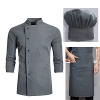 LOGO Veste de Cuisine Respirante de Restauration, Blouse de Chef à Manches Courtes avec Boutons Pression, Uniforme de Travail pour Restaurant