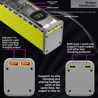 Pd45W Détachable 8 Cellules 18650 Batterie Power Bank Case Source de Lumière LED Notebook Kit d'Alimentation Mobile Options de Charge Solaire