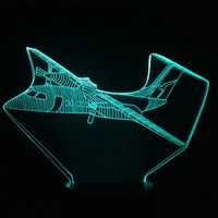NOUVEAU Planeur Avion 3D Lampe LED 7 Changement de Couleur Interrupteur Tactile Veilleuse d'Avion Lampe d'Ambiance Lampe de Chambre à Coucher pour Garçon Cadeau de Vacances