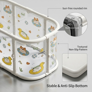 [Sans BPA] <span class=keywords><strong>Baignoire</strong></span> pliable pour bébé en PVC, grande <span class=keywords><strong>baignoire</strong></span> rectangulaire pliable pour tout-petits, transparente avec capteur de température, conforme à la norme EN-71 - Product Image 3