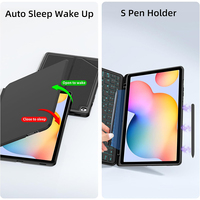 Casing Keyboard Touchpad, sarung Keyboard untuk Samsung Galaxy Tab S6 Lite 10.4 "2024/2022/2020 (P620/P625/P610/P613/P615/P619) dengan Keyboard lampu latar