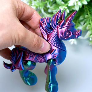 Modèle de licorne imprimé en 3D, jouet articulé réaliste et flexible, figurine mystère, cadeau de Pâques pour bureau de direction - Product Image 4