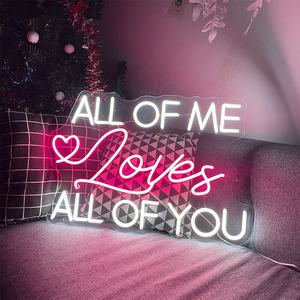 Festa di matrimonio al neon segno di business logo luce tutto di me ama tutti voi muro personalizzato festa led luce verso l'alto segno per la decorazione di eventi - Product Image 4