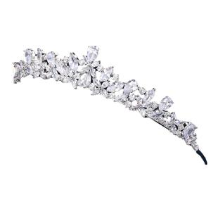 Tiara de Flor de Zircônia Cúbica de Alta Qualidade com Revestimento de Prata para Noivado, Casamento, Dama de Honra, Formatura e Aniversário - Product Image 5