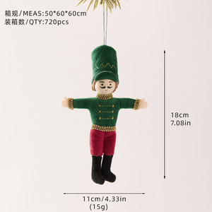 Nuove decorazioni natalizie in stock: <span class=keywords><strong>Schiaccianoci</strong></span> in tessuto, ciondoli a forma di soldato, piccole statuine, ornamenti per l'albero di Natale - Product Image 2
