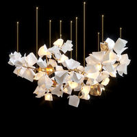 Lustre en céramique personnalisé de luxe de style nordique pour escalier, décoration de hall d'hôtel, villa, salon