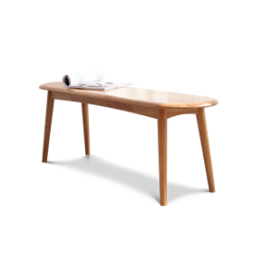 Oak Wood Dining Bench <b>Table</b> For Living Room Modern Minimalist Design - Product Image 1
