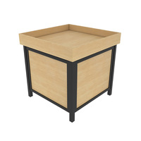 Maßgefertigtes Doppelseitiges Schwerlast-Holzregal mit Verstellbarer Rückwand Freistehend Schnell Aufbaubar Supermarkt-Regal für Obst Gemüse Snacks