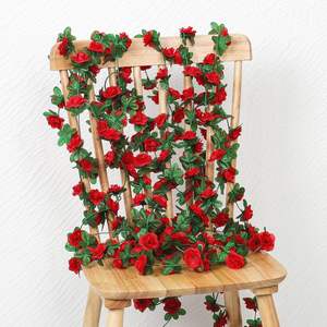 Guirlandes de fleurs artificielles, fausses roses oranges, fleurs en soie, fausses fleurs en plastique, guirlande florale suspendue pour l'extérieur, décoration d'automne - Product Image 5