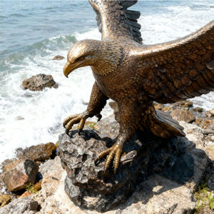 आउटडोर जीवन-आकार कस्टम डिजाइन कांस्य ईगल प्रतिमा मूर्तिकला के लिए कास्टिंग तकनीक के साथ आधुनिक शैली - Product Image 3