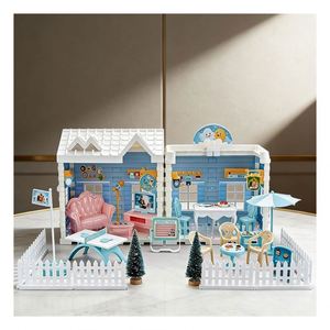 <b>Plastic</b> Role <b>Play</b> <b>Kitchen</b> House Toy Houses Furniture Accessories Villa Mansion Gift Set for Kids Girls Boys Imagination Fun - Product Image 1