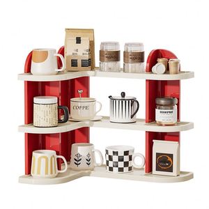 Plastic Standing Type Three-Layer L-shaped Cup <b>Storage</b> Rack for Tableware Multifunctional <b>Kitchen</b> <b>Corner</b> Draining Desktop Holder - Product Image 5