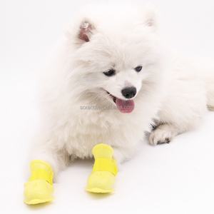 2025 Eco-Friendly Waterproof Outdoor Anti-slip Pet Teddy Dog Snowy Rain Boots <b>Shoes</b> TPE Material Factory Wholesale 4 Pcs - Product Image 3