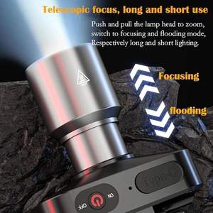 ไฟหน้าแบบชาร์จไฟได้เลเซอร์สีขาวระยะไกล<span class=keywords><strong>1000</strong></span>ลูเมนซูมไฟหน้าสว่างมากไฟหมวกกันน็อคสำหรับตั้งแคมป์ค้นหาการเดินทาง - Product Image 5